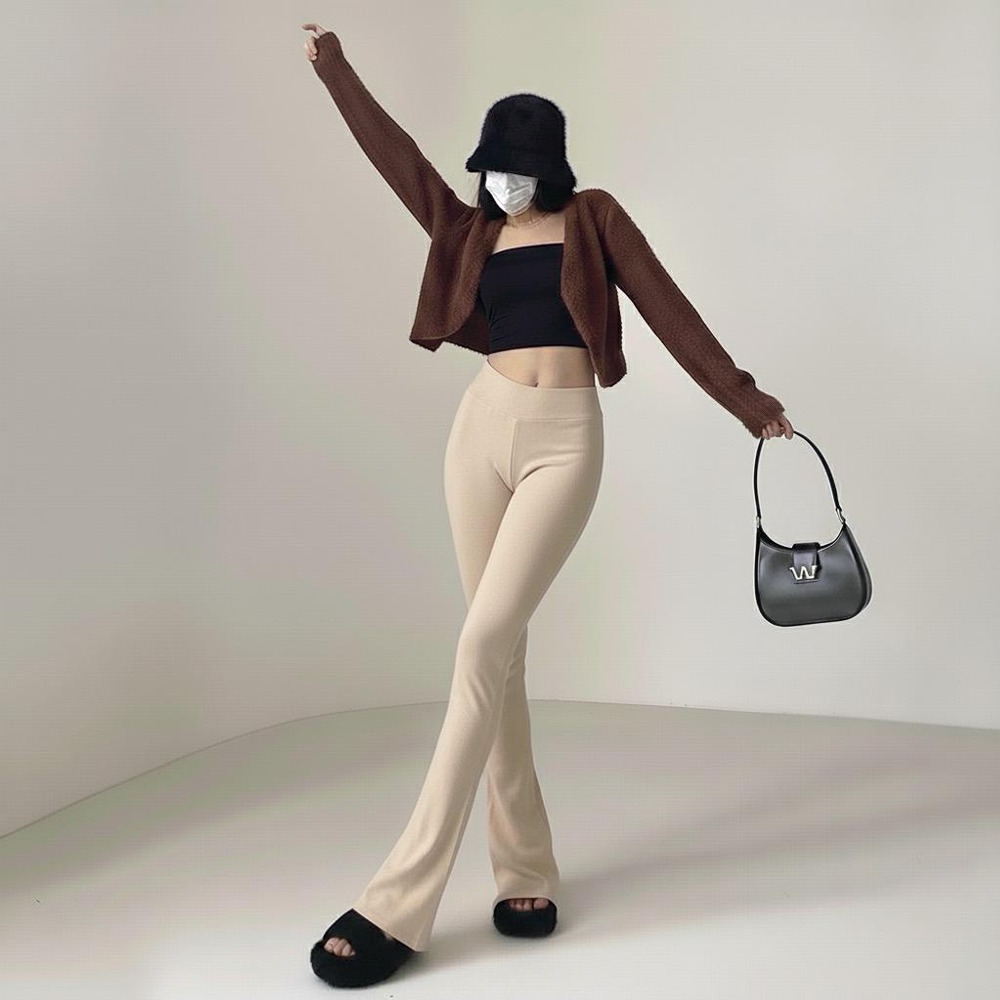 PTM - PREMIUM Highwaist Flare Pants Stretch Jumbo Office Sports Gym Pilates Running Yoga S6