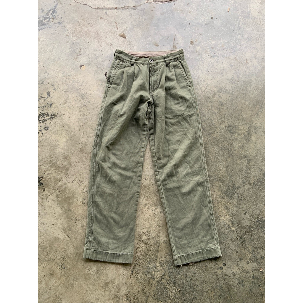 80fors LL Bean ลายสก๊อตสีเขียวภายในกางเกงกางเกง