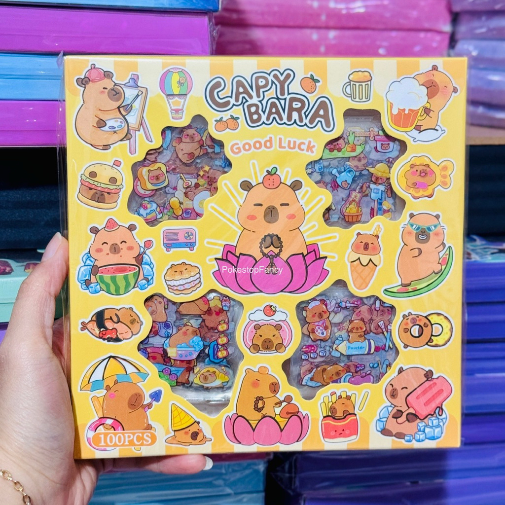 [PSS] CAPYBARA STICKERS CONTAIN 100 แผ่น - NONO STICKERS | สติ๊กเกอร์โมโม่ | สติ๊กเกอร์ POKESTOP | ส