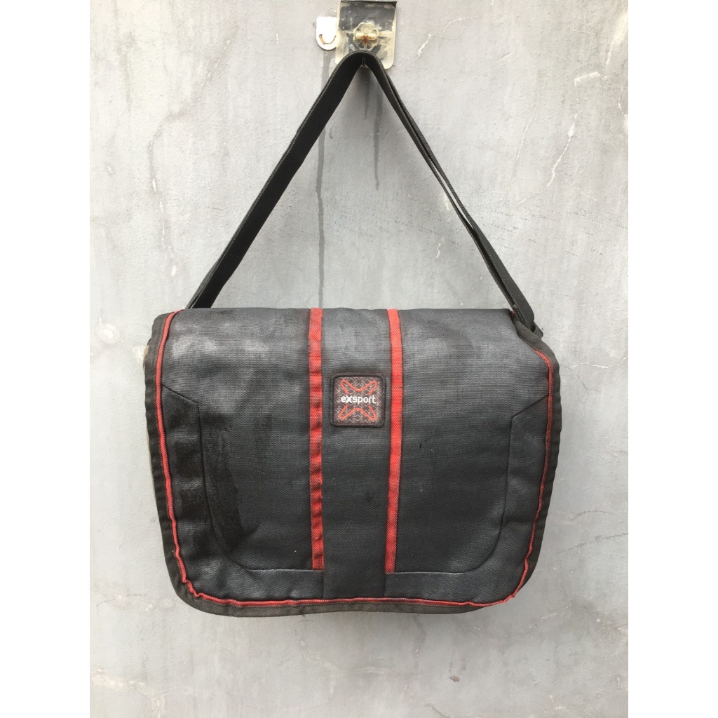 Exsport กระเป๋าสะพายสีดําสีเทา