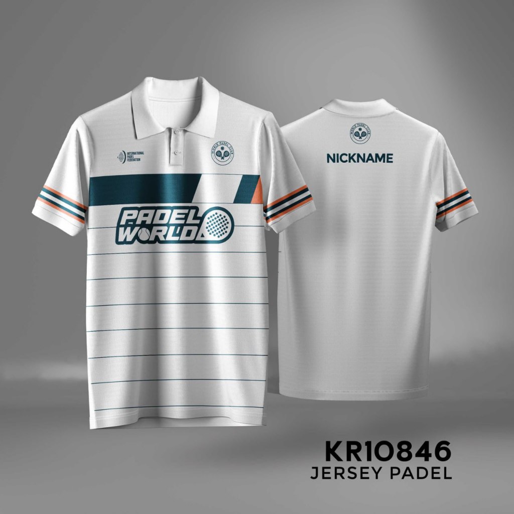 เสื้อยืดเสื้อ Padel World พร้อมคอปก Fullprint ฟรีชื่อที่กําหนดเอง KR10846 | KR10861