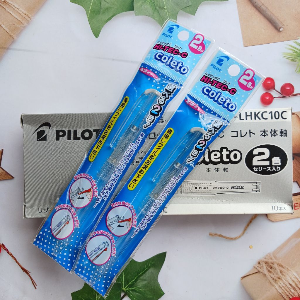 Pilot P-LHKC10C บรรจุ 2 Hi-Tec-C Hi Tec C Coleto ภาชนะปากกาเปล่าโปร่งใส