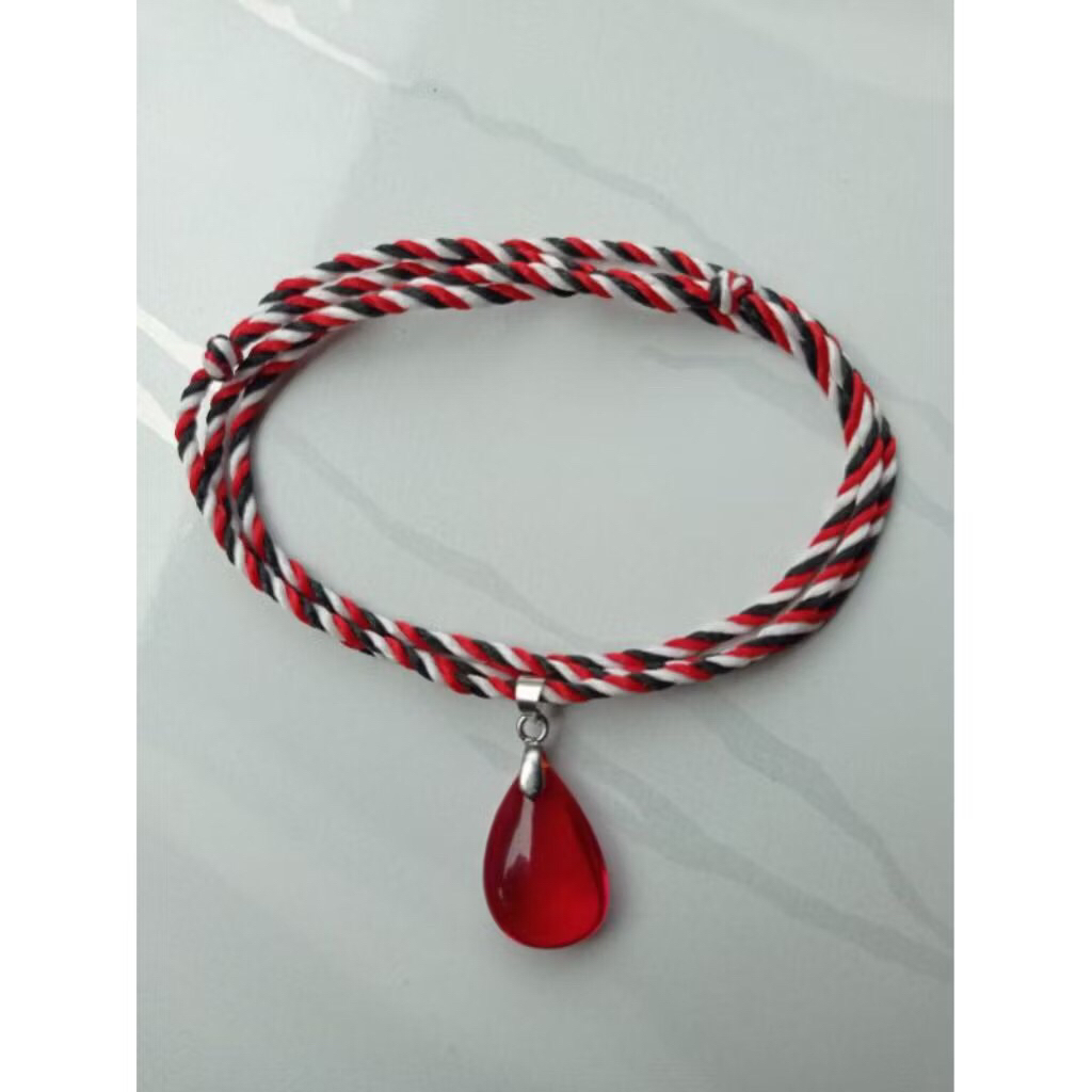 MERAH TRIDATU สร้อยคอพร้อมหิน SIEM สีแดง รุ่นหยดน้ํา