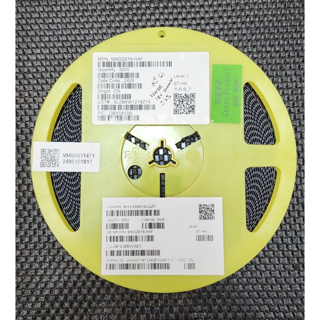 Zener SMD 18V 300mW +-2% MM3ZB18-HAF Diode - ราคาต่อ 20 ชิ้น