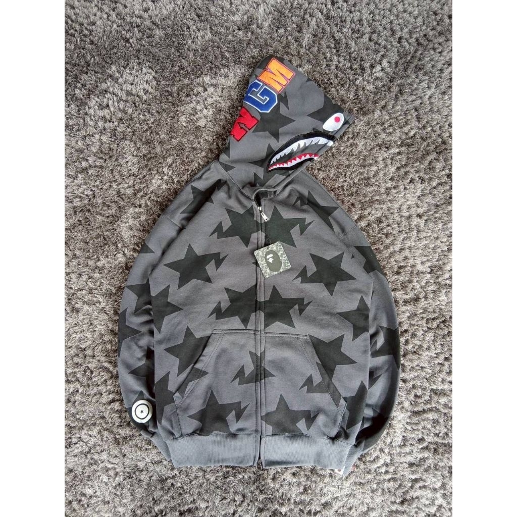 BAPE GREY ZIPPER HOODIE