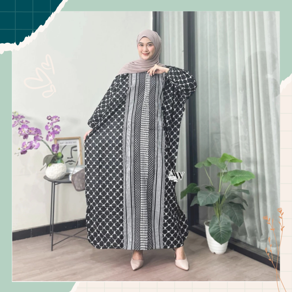 Kaftan Nyala Dress Daster Gamis ผ้าเรยอน Premium Light Soft Ruffles พยาบาลแขนยาว Homedress Batik Mot