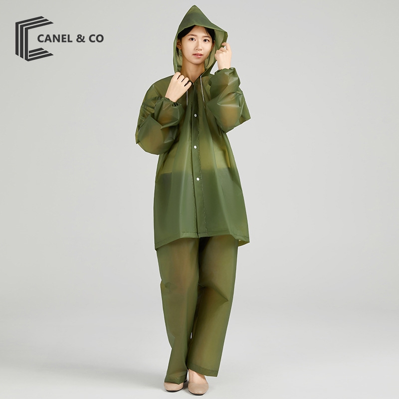 CANEL & CO เสื้อกันฝนผ้า Oxford ผู้ชายและผู้หญิงหนา PVC และไนลอนกันลม / ชุดเสื้อโค้ท