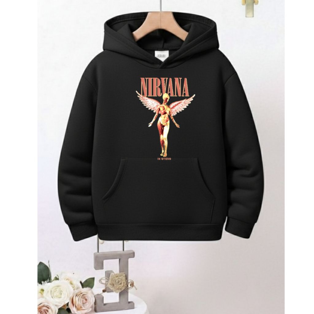 เสื้อฮู้ด Bestseler สําหรับผู้ชายและผู้หญิง - เสื้อฮู้ดเด็กวง nirvana