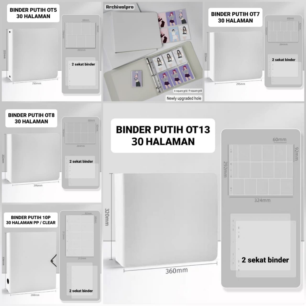 RINGNOTE / ARCHIVALPRO BINDER PHOTOCARD KPOP (OT5 OT6 OT7 OT8 OT10 OT13 / 5P 6P 7P 8P 10P 13P / 5 6 