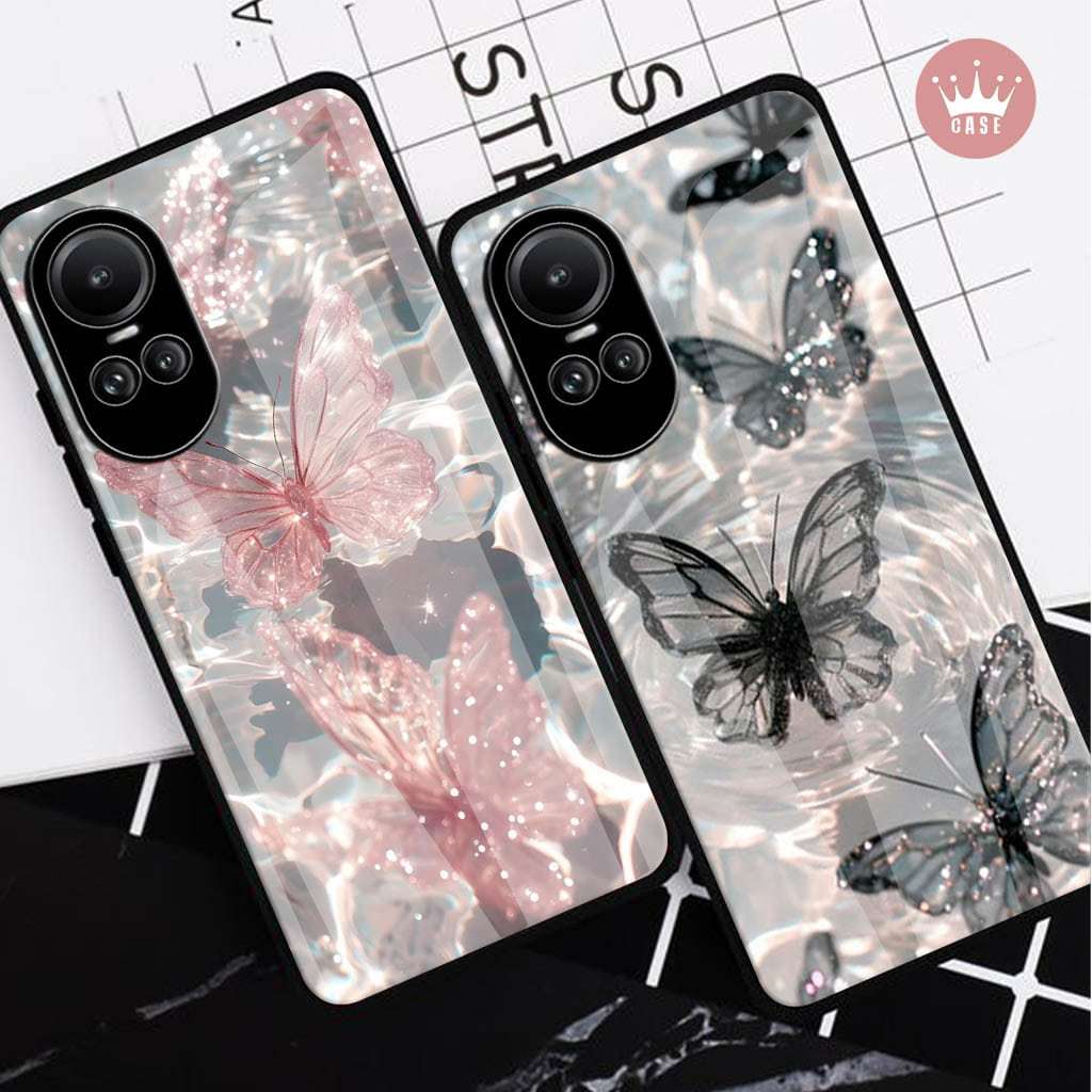 Softcase Glass Kaca OPPO A5X A5i A60 A3 PRO A3X A17 2022 A57 2022 A16 A54 A74 A55 RENO 6 5F 4 7Z 8Z 