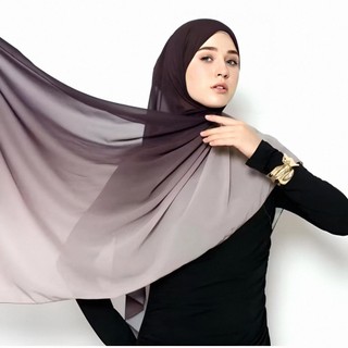 [COD] Pashmina Ombre Gradasi 2 Warna Ceruty BabyDoll Premium