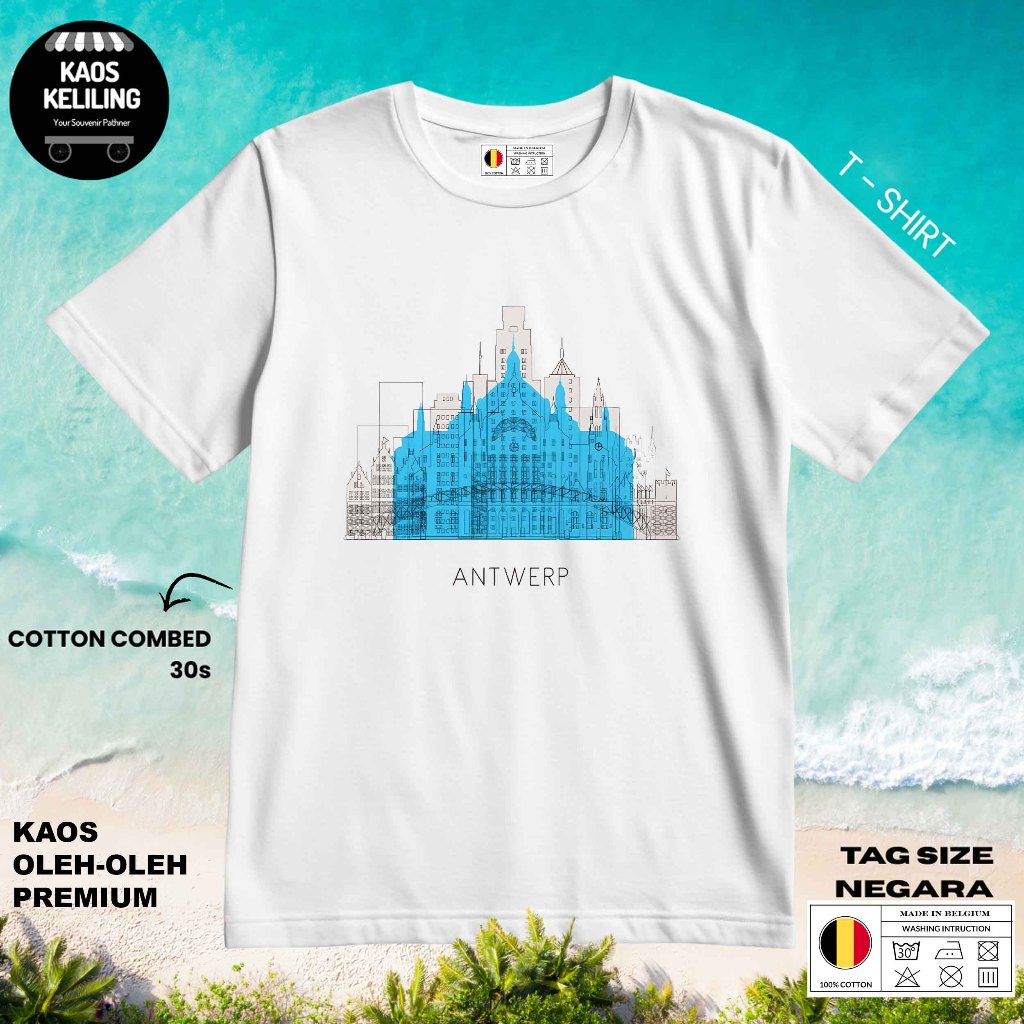 BELGIUM SOUVENIR เสื้อยืด 42 พร้อม ORIGINAL BELGIUM LABEL TAG ของขวัญพรีเมี่ยม SOUVENIR CLOTHES