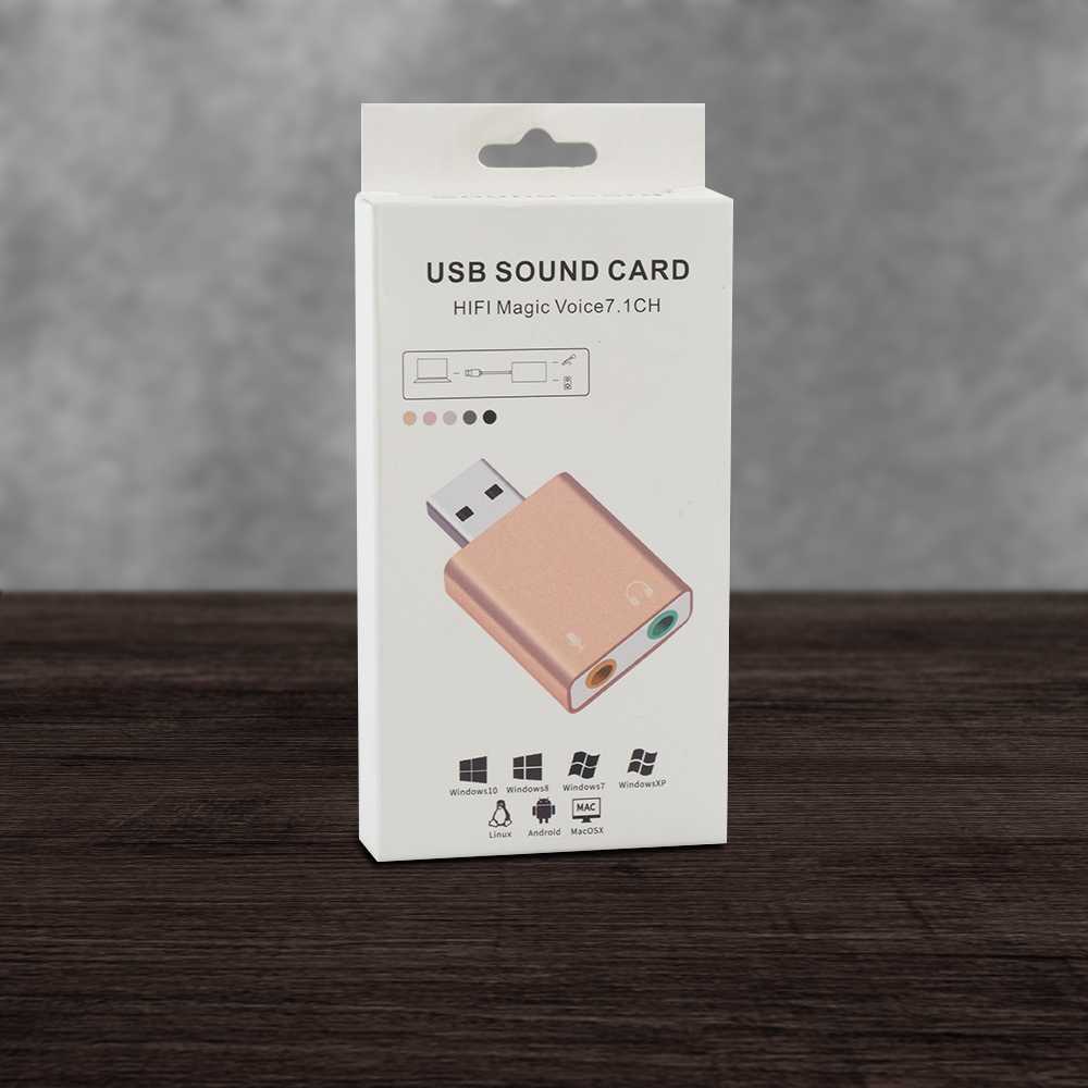 พอร์ตการ์ดเสียง USB เอาต์พุตเสียง 3.5 มม. เทคโนโลยีเสียง 3D