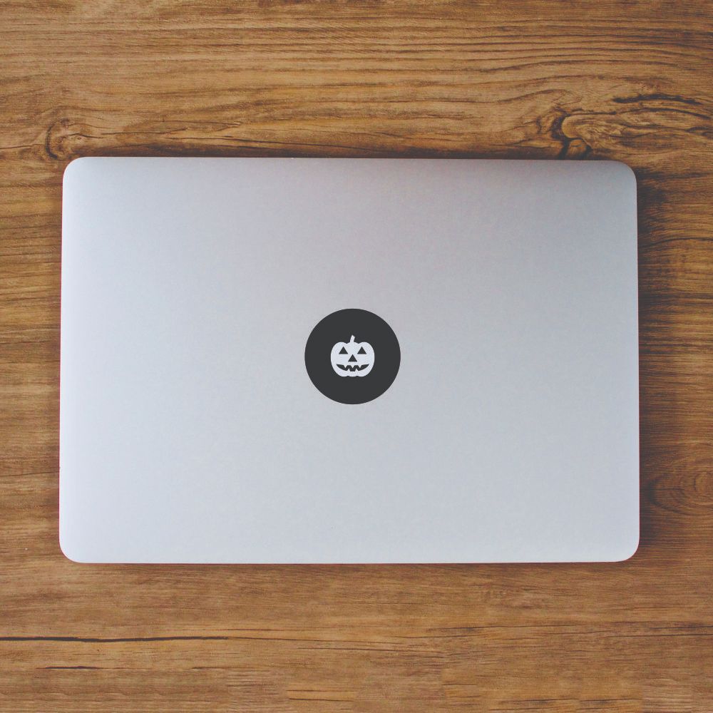 สติ๊กเกอร์วงกลมฟักทองโคมไฟ Jack O - สติ๊กเกอร์ Macbook แล็ปท็อป