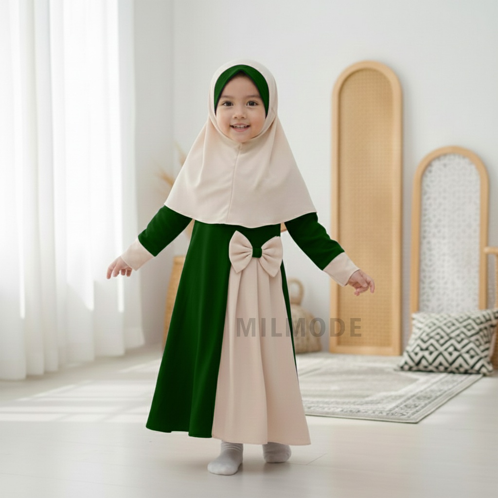 MILMODE - KAMILA CHILDRENS GAMIS + HIJAB (6 MONTHS - 6 ปี)