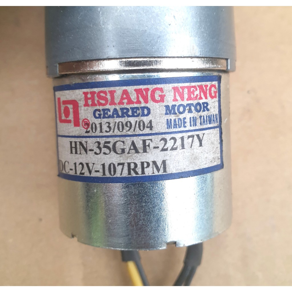 HSIANG NENG DC GEARED MOTOR MODEL HN-35GAF-2217V POWER 12 VDC
