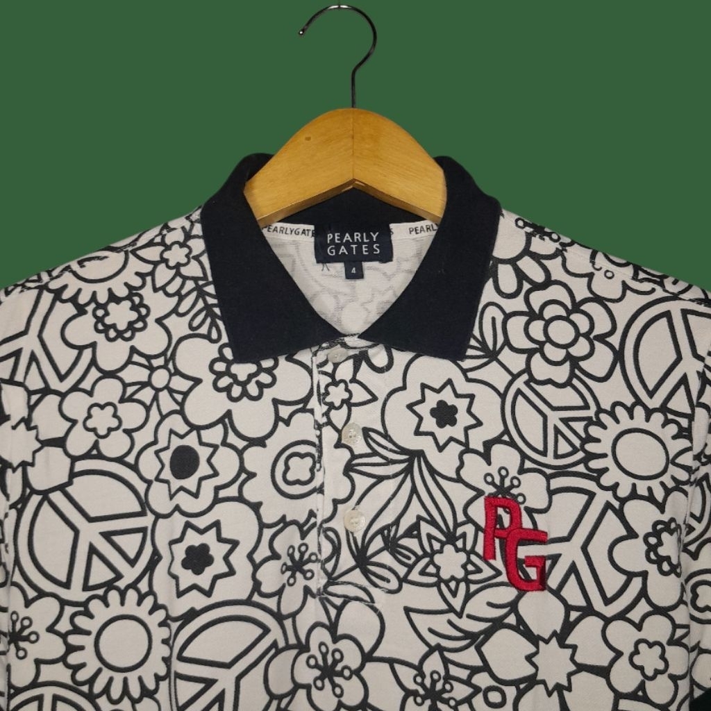 PEARLY GATES AOP POLO SPORT เสื้อยืดคอปกผู้ชาย เสื้อกีฬาผู้ชาย