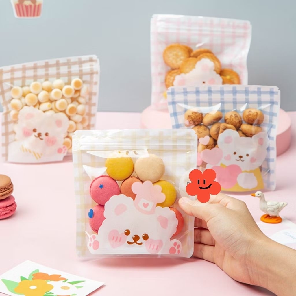 Cute Motif Ziplock Clip ถุงซิปพลาสติก Cookies Motif ถุงพลาสติก