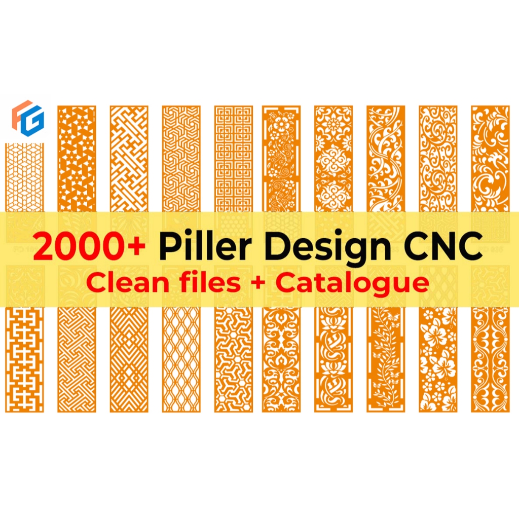 2000 Piller Design Pillar File เลเซอร์ตัด CNC Router Plasma DXF FG27