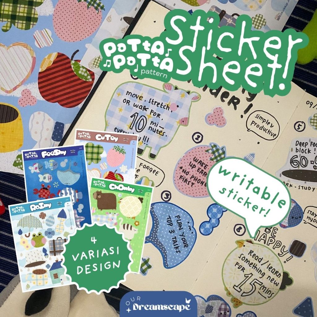 แผ่นฉลากสติ๊กเกอร์เขียนได้ Patta Patta Writable ฟรีแหนบ | ชุดแผ่นสติกเกอร์เขียนได้ 4 ตัวเลือกการออกแ