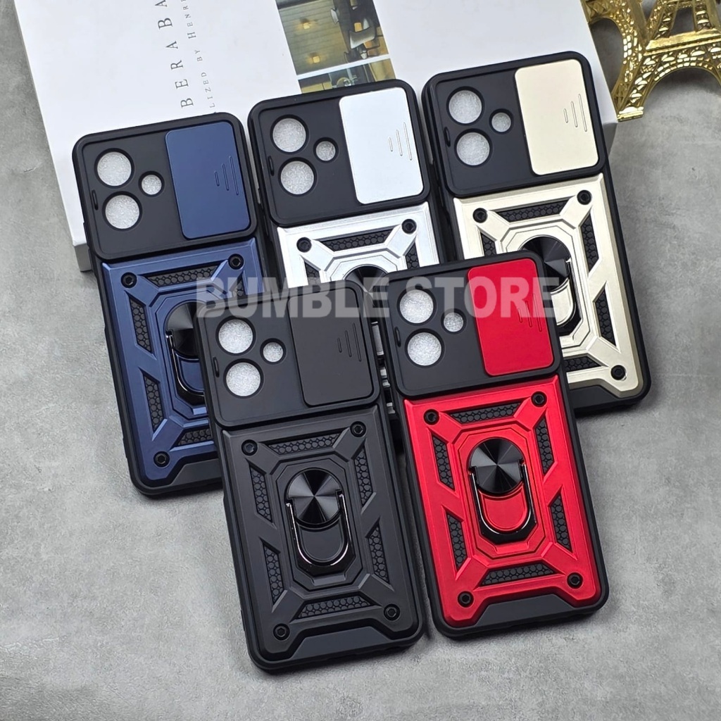 Tecno Spark Go 2 Tecno Spark Go 1 กรณีแหวนเกราะหุ่นยนต์สไลด์ Transformer สไลด์กล้องป้องกัน Tecno Spa