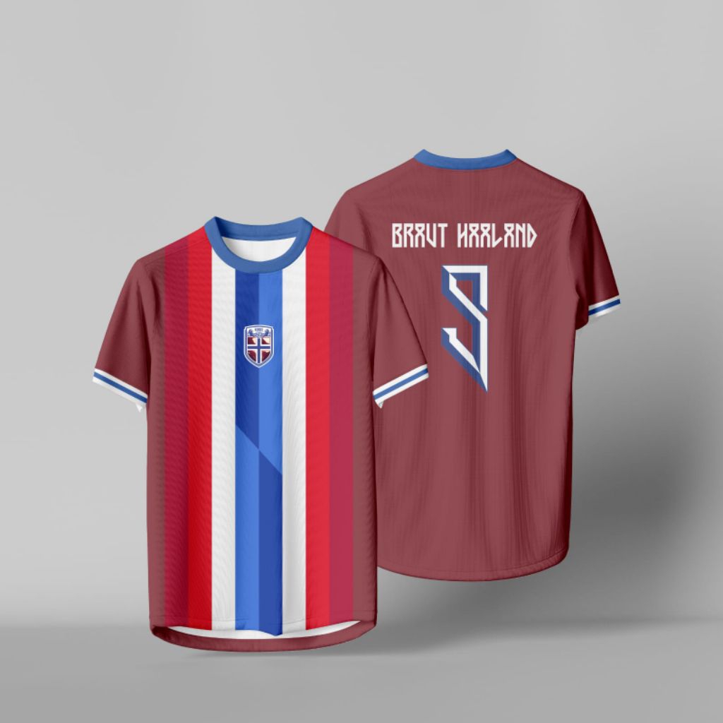 NORWEGIA HOME AWAY NATIONAL TEAM JERSEY 2025 WORLD CUP รุ่นพิเศษ BRAUT HAALAND ฟรีชื่อและคืนหมายเลข
