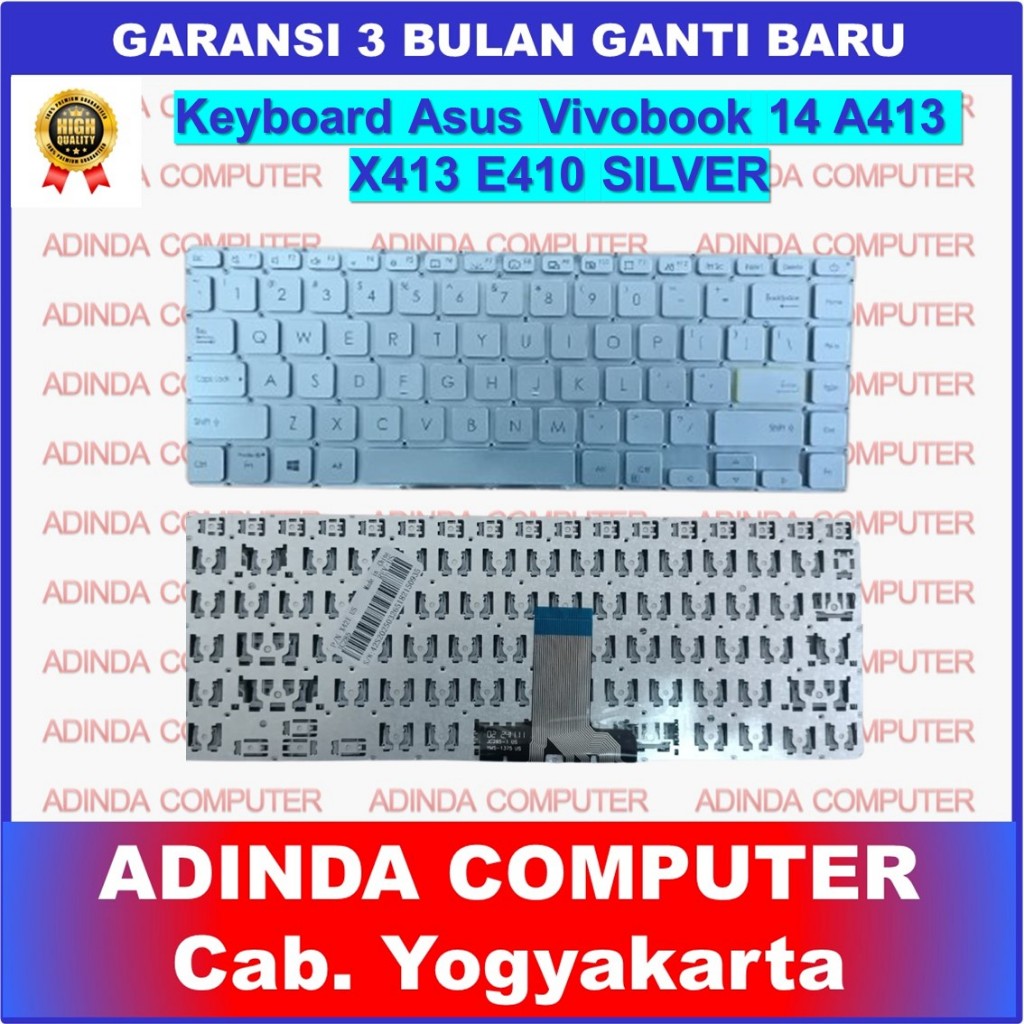 Asus Vivobook 14 X413 E410 X413EA X413F X413FA X413JA X421F A413 A413EP A413J แป้นพิมพ์เงิน