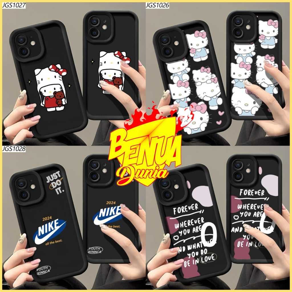 SOFTCASE BLACK MOTIF HELLO KITTY MATTE ROSE SAMSUNG M34 M35 M51 M52 M54 F54 M62 F62 S20 FE S21 FE S2