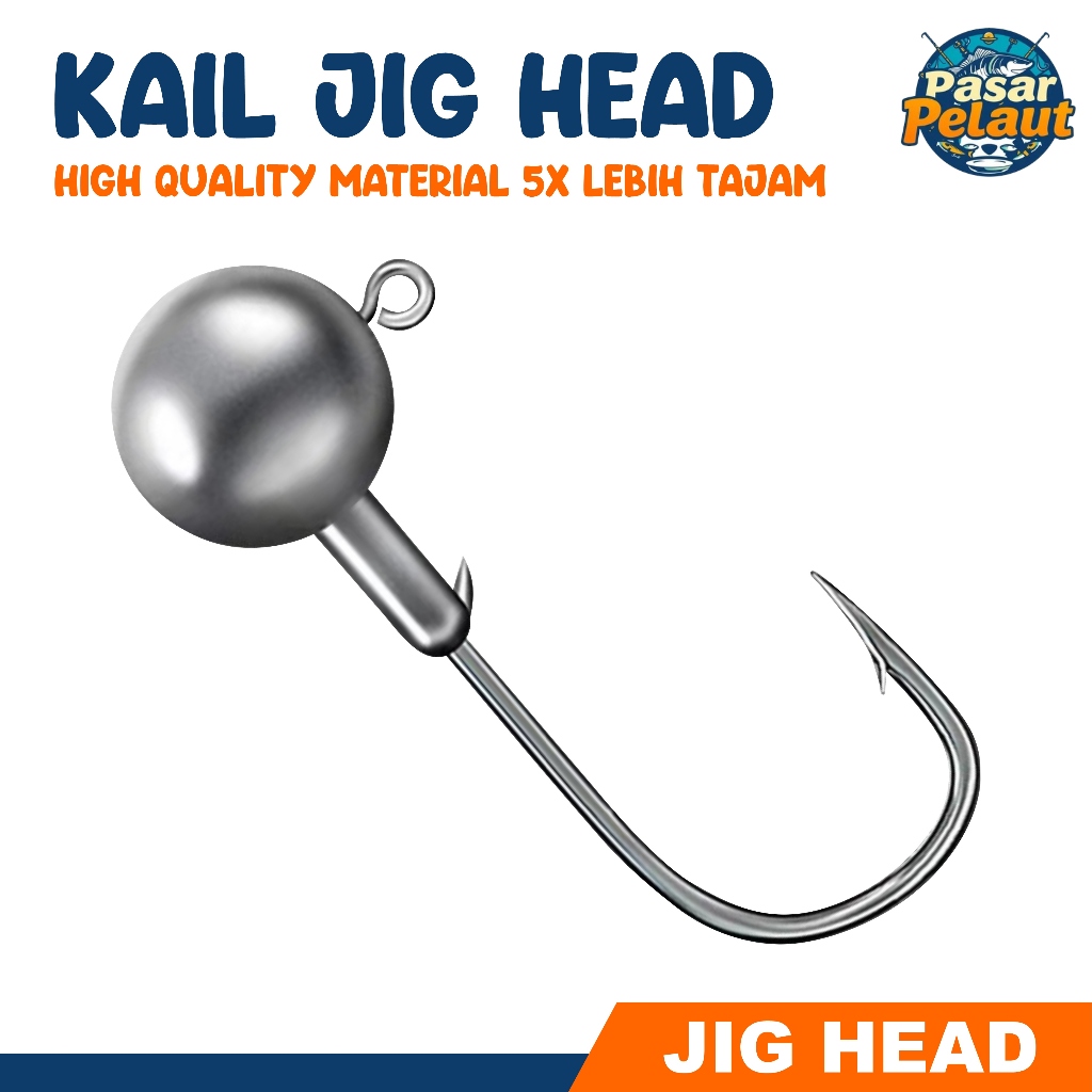 SAILOR MARKET Fishing Hook Jig Head Round Tin Hook Silver Color Fishing Hook Fishing Hook