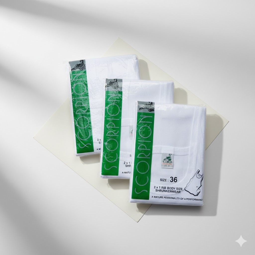 KATUN (3 ชิ้น) เสื้อกล้ามผู้ชาย Scorpion เสื้อกล้าม 100% Cotton Comfort Cool Anti-Hot | เสื้อกล้ามผู