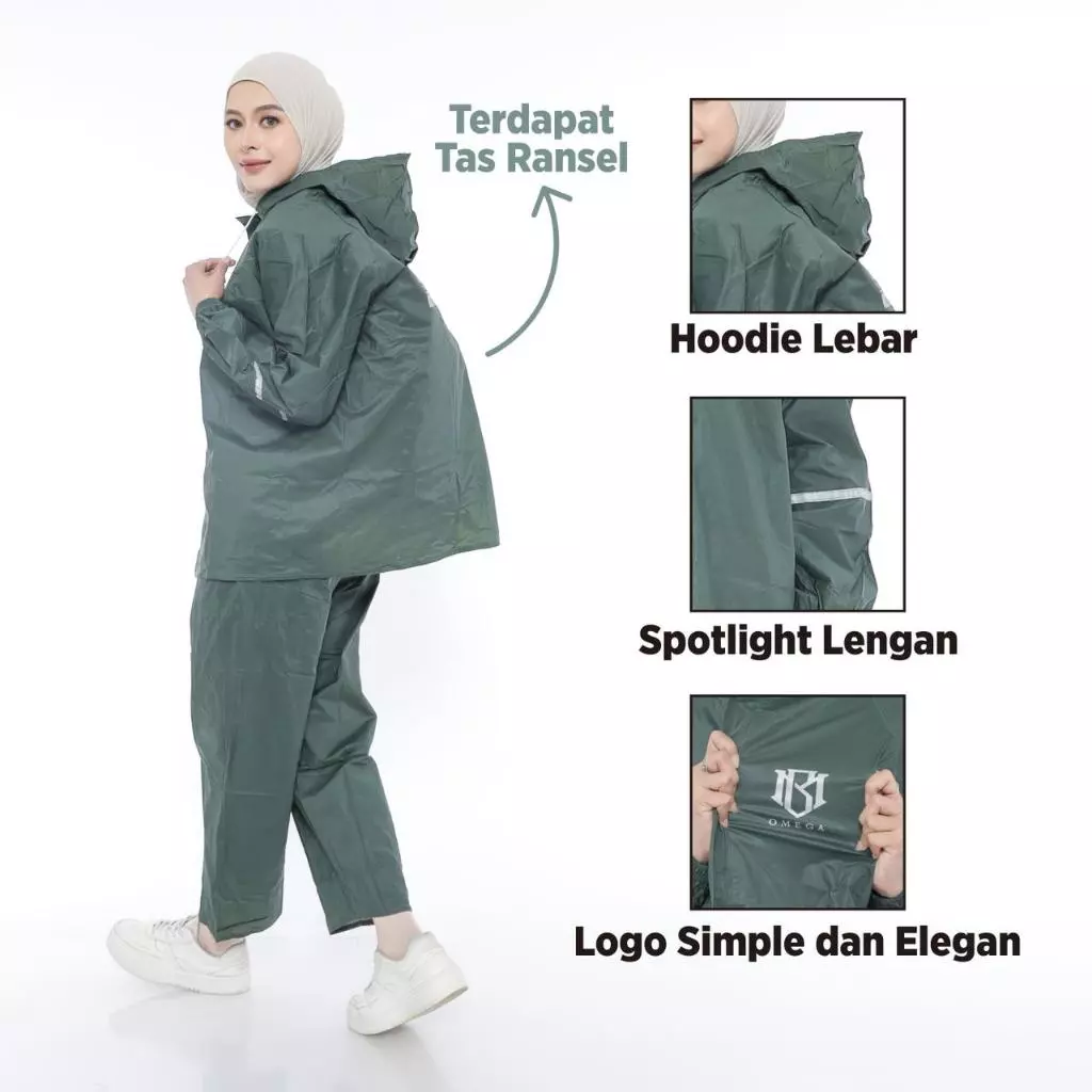 ชุดเสื้อกันฝนกันรั่วซึม โอเมก้า สําหรับผู้ชายและผู้หญิง thumbnail 6