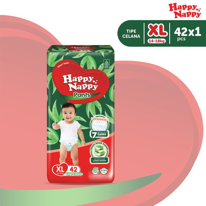 Happy Nappy Pants XL42/XXL36 / Pampers ผ้าอ้อมเด็กกางเกงประเภท Happy Nappy Pants Jumbo