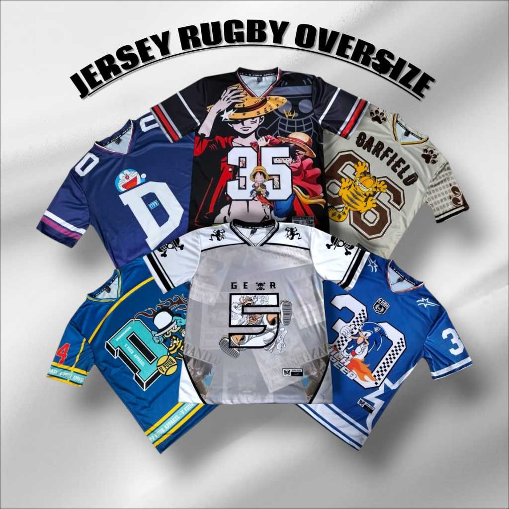 JERSEY เสื้อยืด Streetwear Boxy Hucky Rugby Oversize เสื้อยืด unisex | หมายเลขเจอร์ซีย์ | ร 0 032