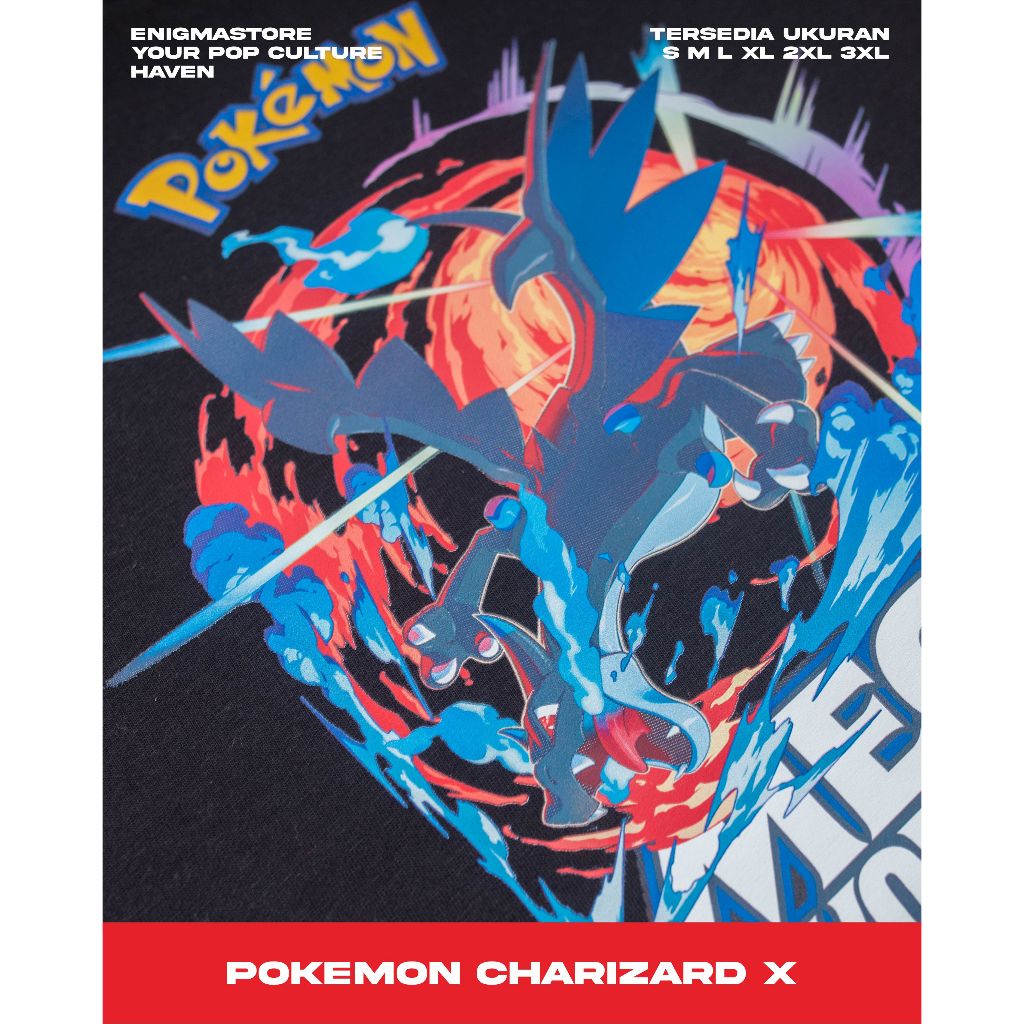 เสื้อยืด POKEMON ZA MEGA EVOLUTION CHARZARD X และ Y