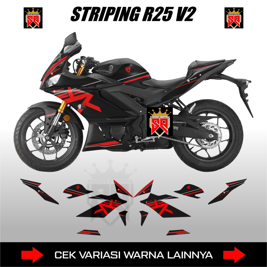 STRIPING YAMAHA R25 V2 YZFV2/DECAL สติ๊กเกอร์ R25 V2