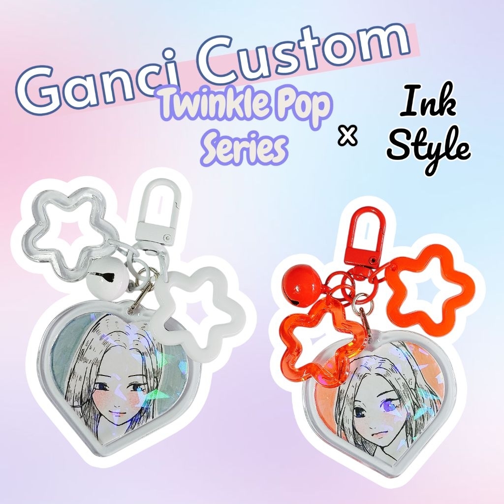 Riyuselstore - Twinkle Pop x Ink Keychain พวงกุญแจอะคริลิคแบบกําหนดเอง Manual Picture Holographic Pr