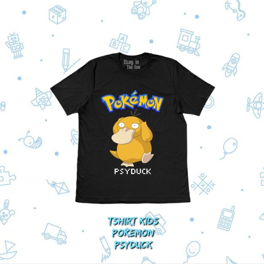 เสื้อผ้าเด็ก Pokemon psyduck สําหรับอายุ 2-11 ปี Premium