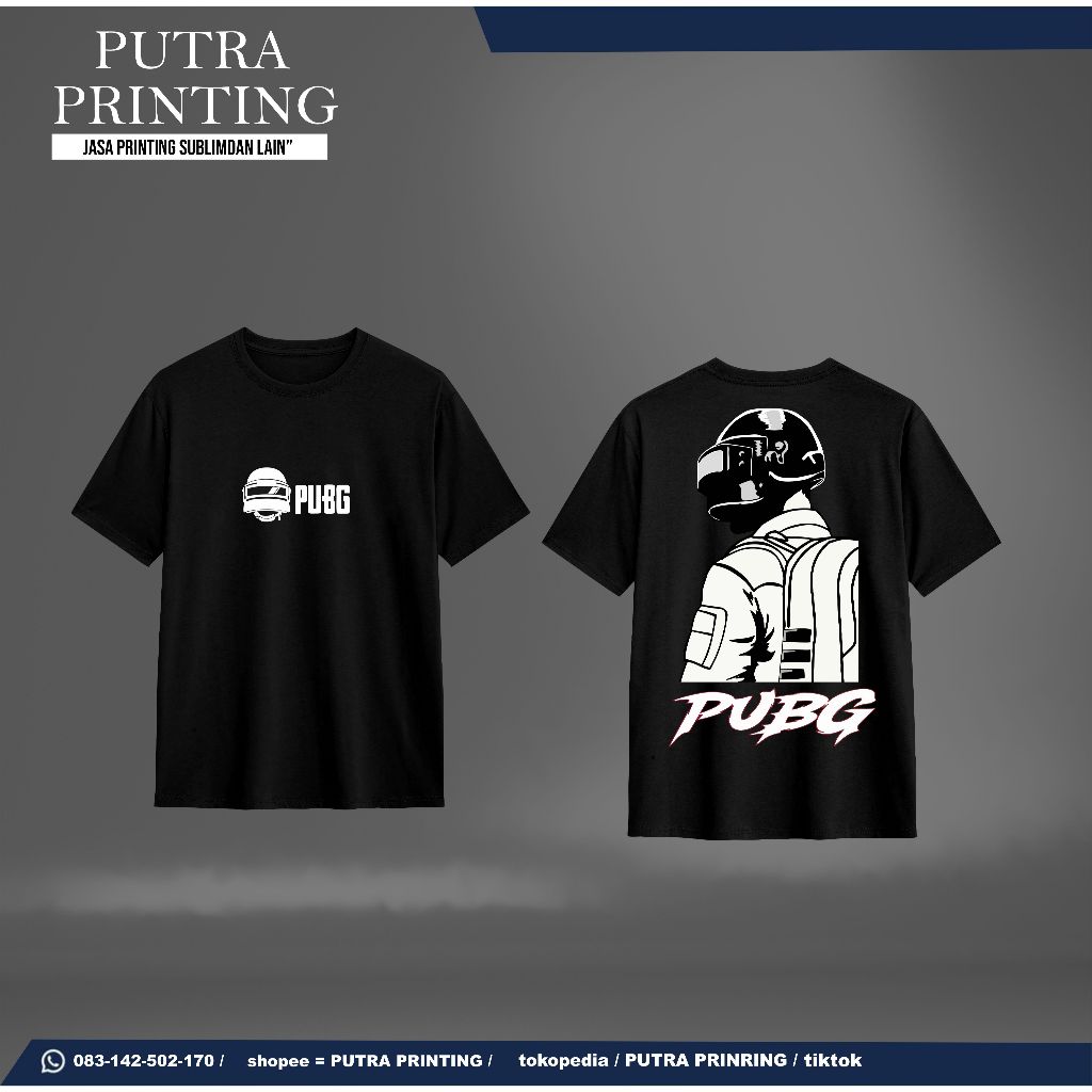 เสื้อยืด Premium Distro สําหรับผู้ชายและผู้หญิง, เสื้อยืดโลโก้เกม PUBG, เสื้อยืด PUBG