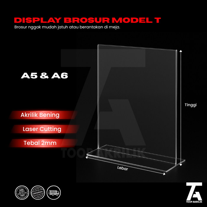 ACRYLIC MENU DISPLAY ACRYLIC DISPLAY A5 SIZE TYPE T
