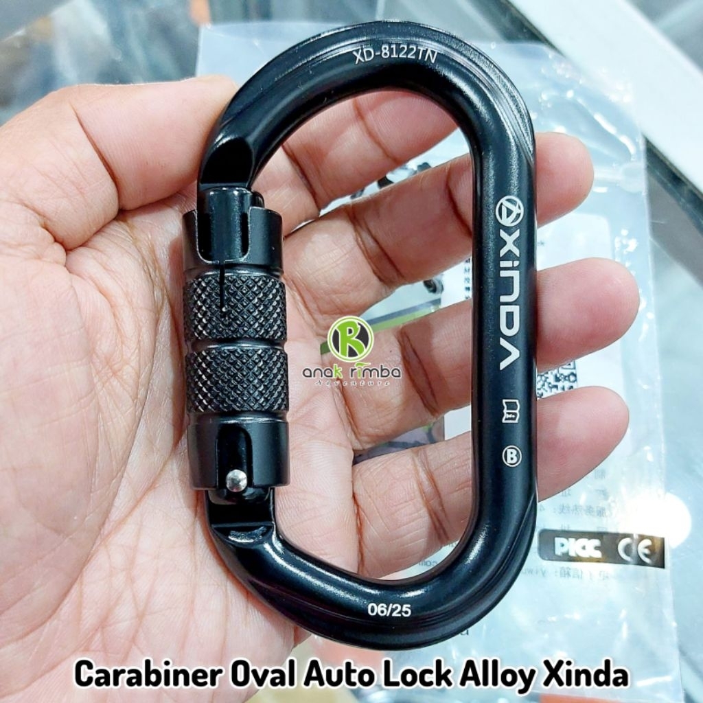 OVAL ล็อคอัตโนมัติโลหะผสม CARABINER XINDA PANJAT และอุปกรณ์ดูดซับความปลอดภัย