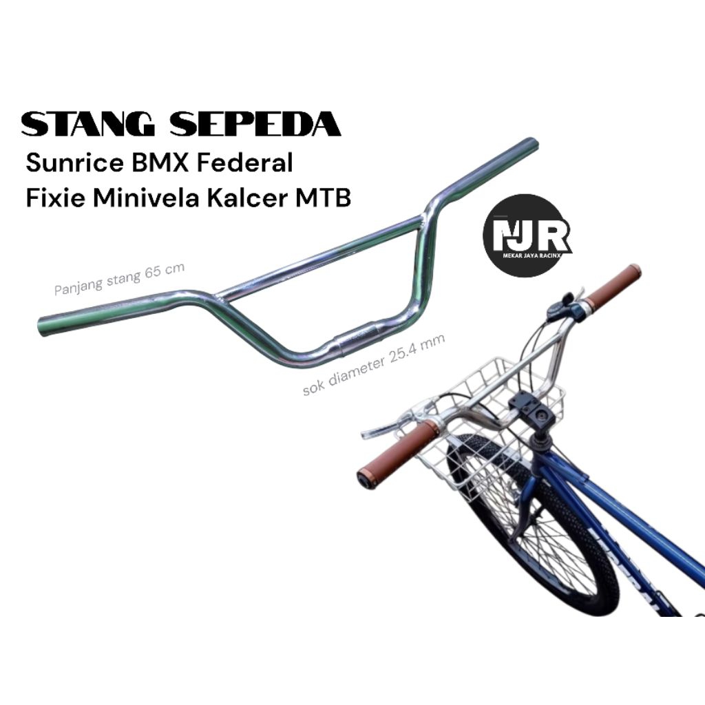 Sunrice bmx kalcer fixie minivela vintage mtb แฮนด์จักรยานเหล็กกว้างเดี่ยว