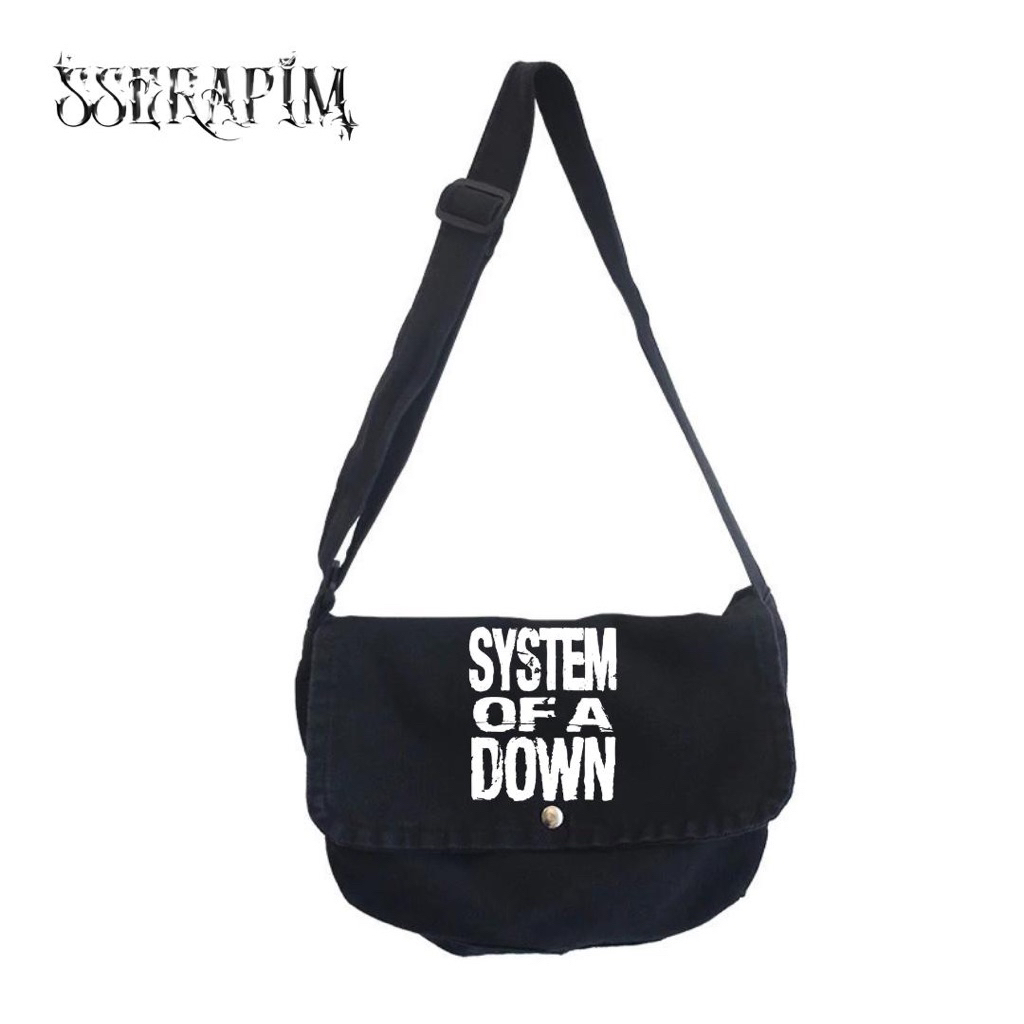 Sserapim - Classic System Of A Down / Mens School Canvas Sling Bag Skena Kalcer Y2K Slingbag Premium