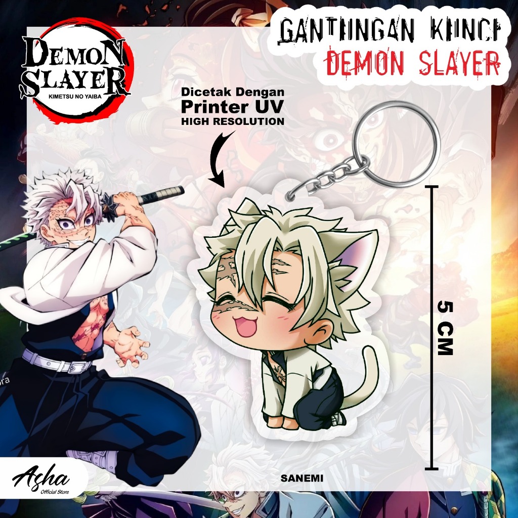 GUNDAN ANIME ACRYLIC KEYCHAIN - ANIME DEMON SLAYER SANEMI KEYCHAIN