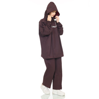 LOTUS Jas Hujan Hoodie Jaket Celana Wanita Pria Dewasa Burgundy