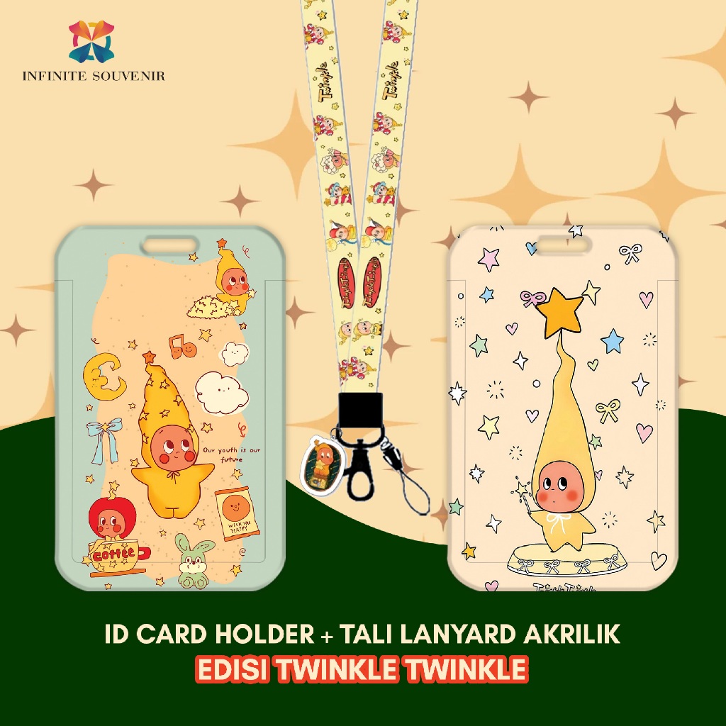 [N003] ที่ใส่บัตร ID Twinkle Lanyard – ที่ใส่บัตรการเข้าถึงน่ารัก + จี้อะคริลิค