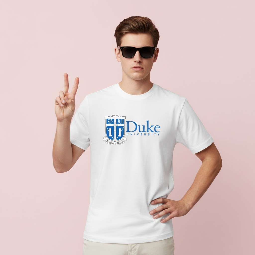เสื้อยืด DUKE University US Premium ผ้าคอตตอนแขนสั้นและแขนยาว