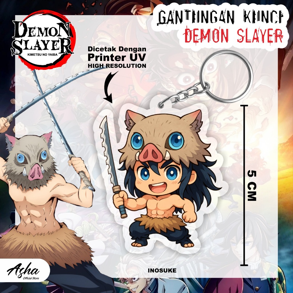 GUNDAN ANIME ACRYLIC KEYCHAIN - DEMON SLAYER INOSUKE ANIME KEYCHAIN 02