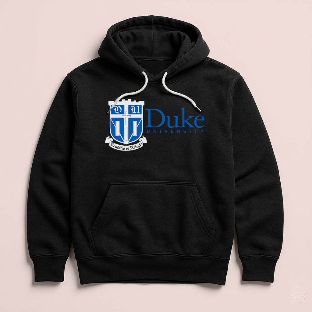 DUKE University US เสื้อกันหนาวมีฮู้ด Unisex ผ้าสีดํา