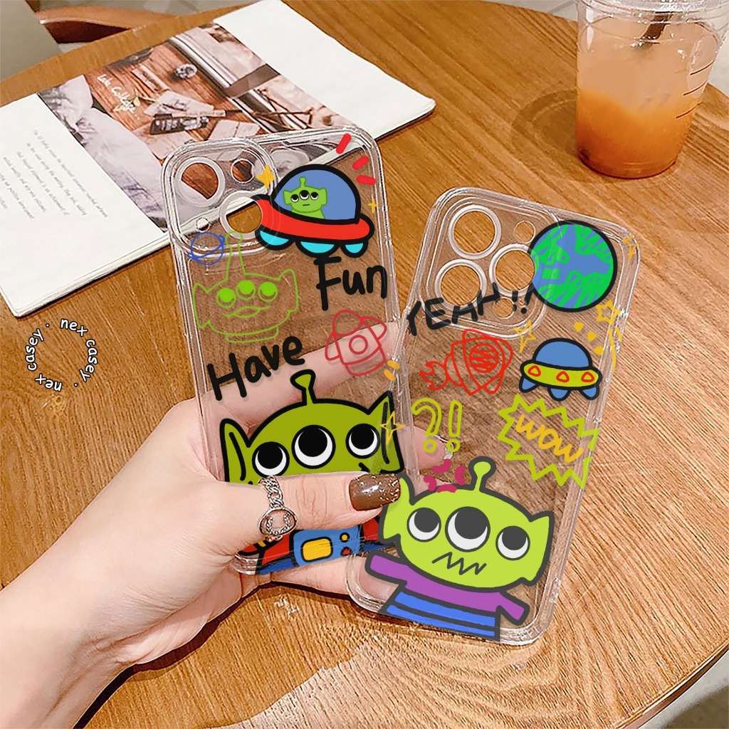 CASE CASING CLEAR CASE MOTIF ALIENS COMPATIBLE สําหรับ OPPO A1 A1K A3 A3S A3X A5 A5i A5S A5X A8 A15 