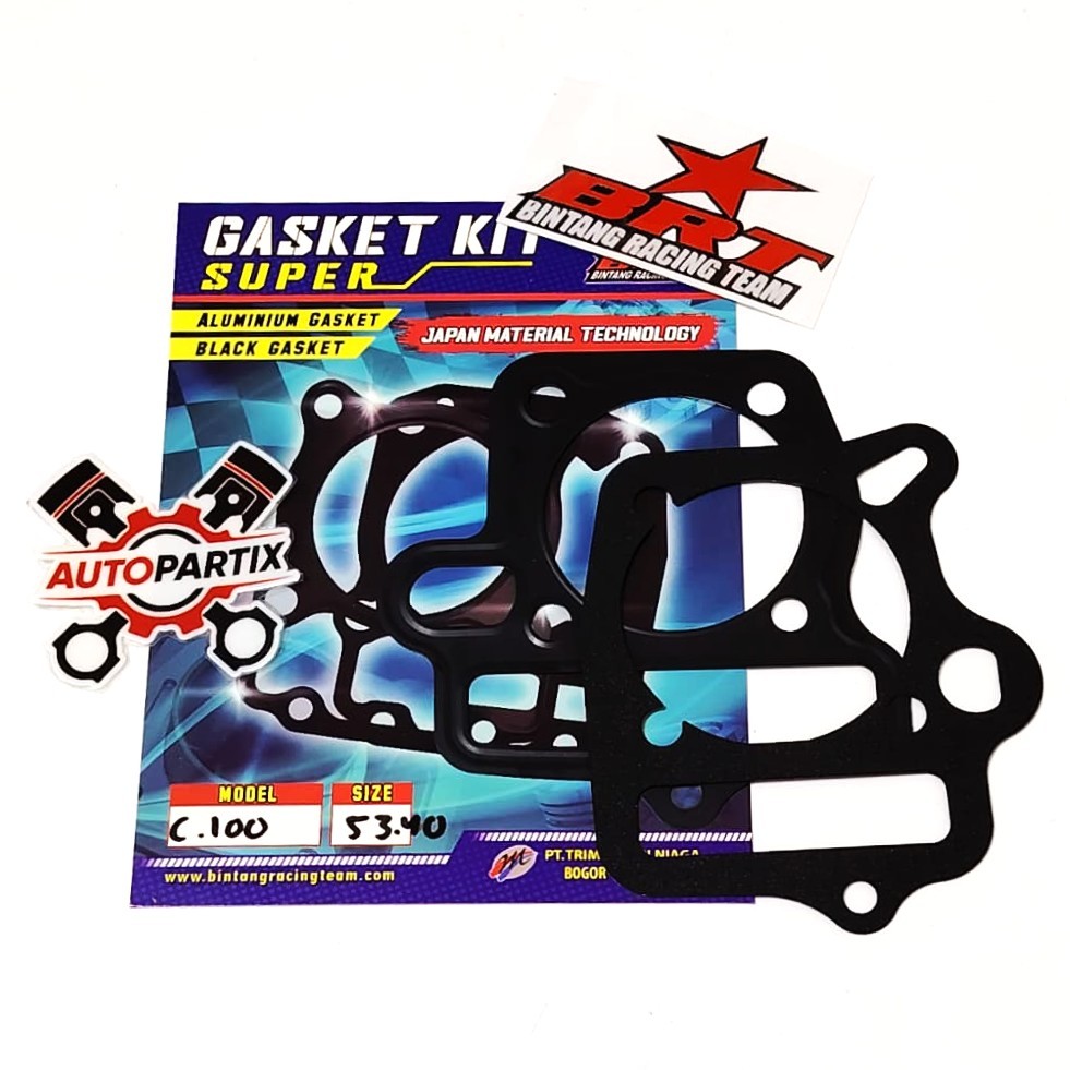 TOP AND BOTTOM GASKET BRT C100 SUPRA FIT GRAND LEGEND ASTREA WIN 100 REVO 100 PRIMA 53.4mm BRT GASKE